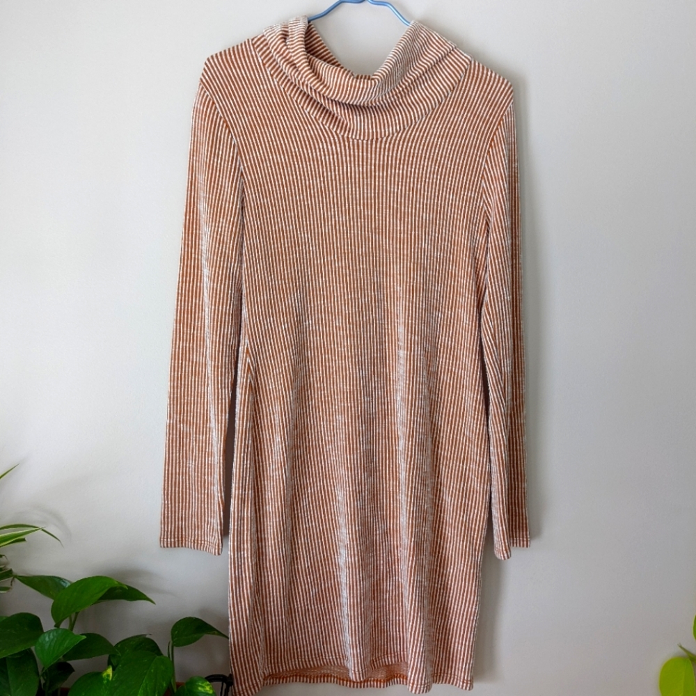 Caution to the Wind cowl neck long sleeve dress or tunic rayon blend made in USA